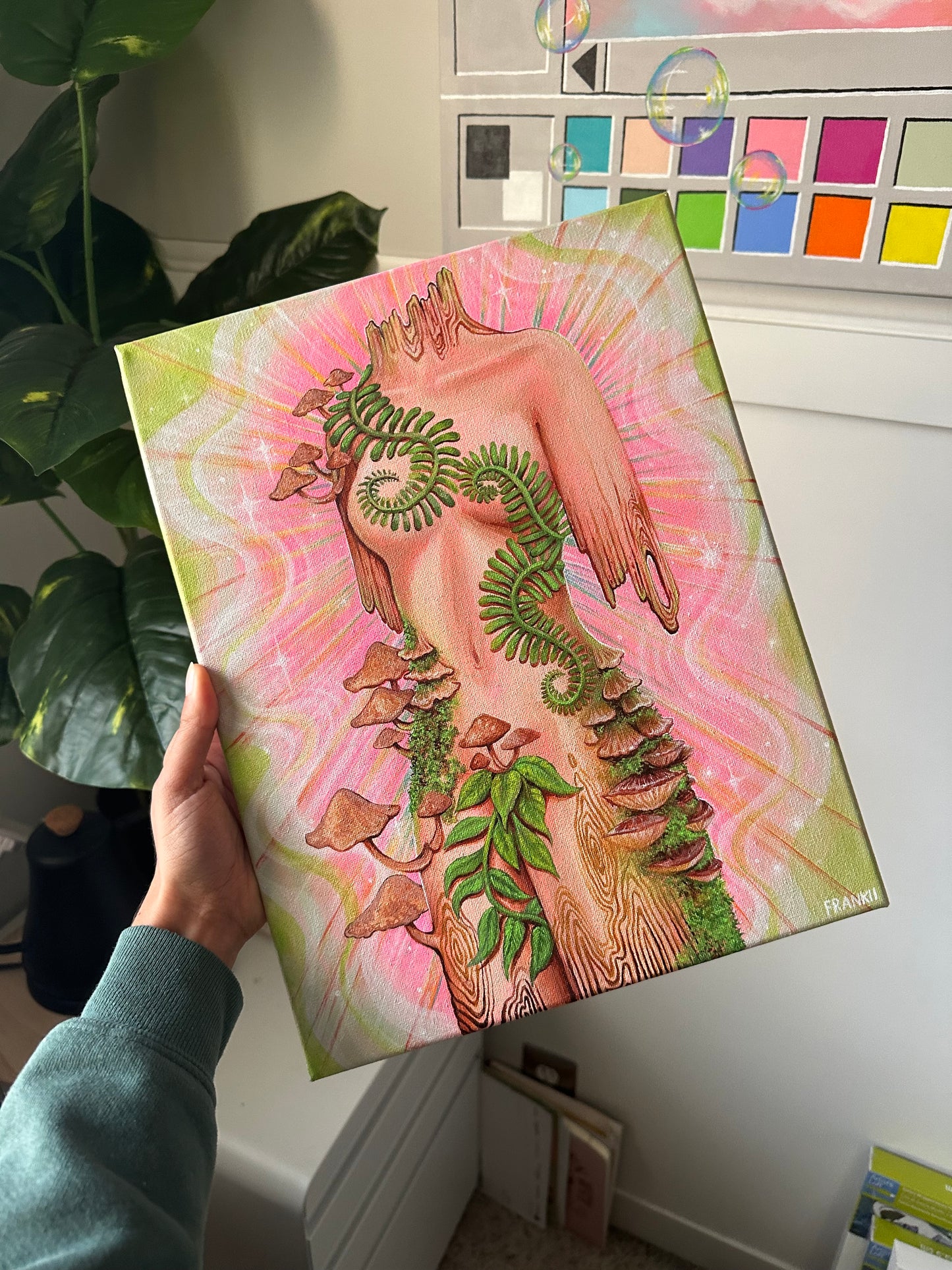Regrowth Original Acrylic Artwork 🪷🧚🏽♂️🐉🌸