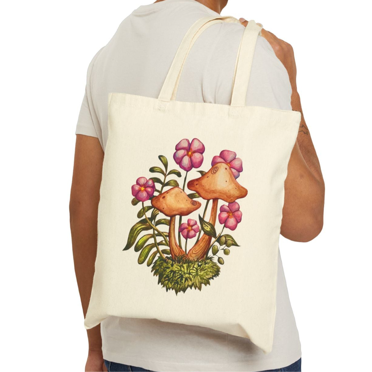 Spring Mushroom Flower Tote Bag