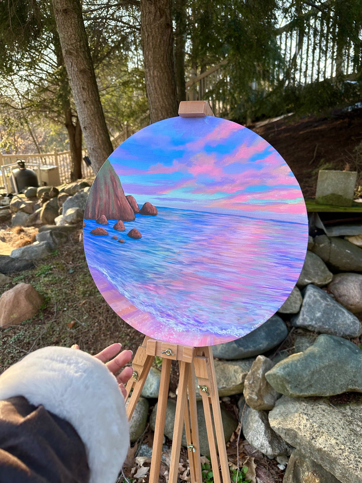 Seascape Original Acrylic Painting 🐚🌸🧚🏽♂️🎨🌙