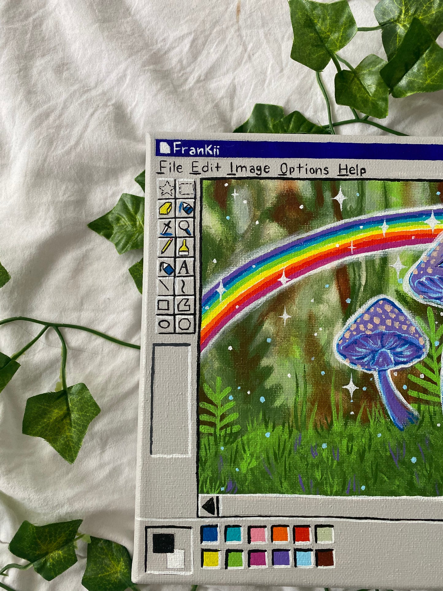 Original Purple Mushroom Paintbox Painting 🌈🍄🎨🌿🧚🏼