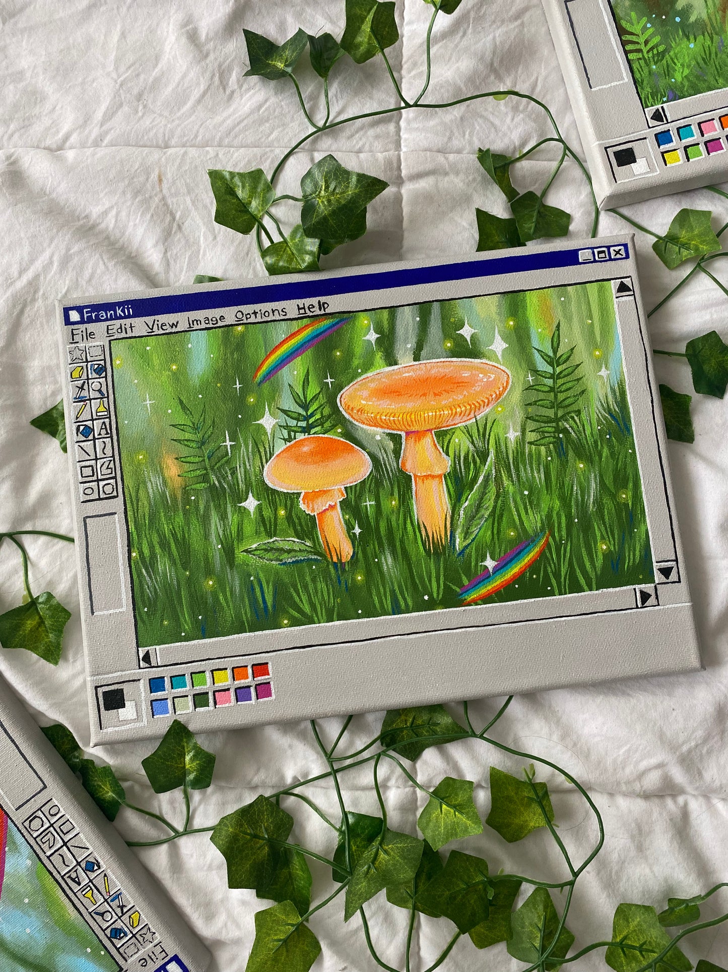 Original Orange Mushroom Paintbox Painting ๐๐๐๐๐ชด๐จ