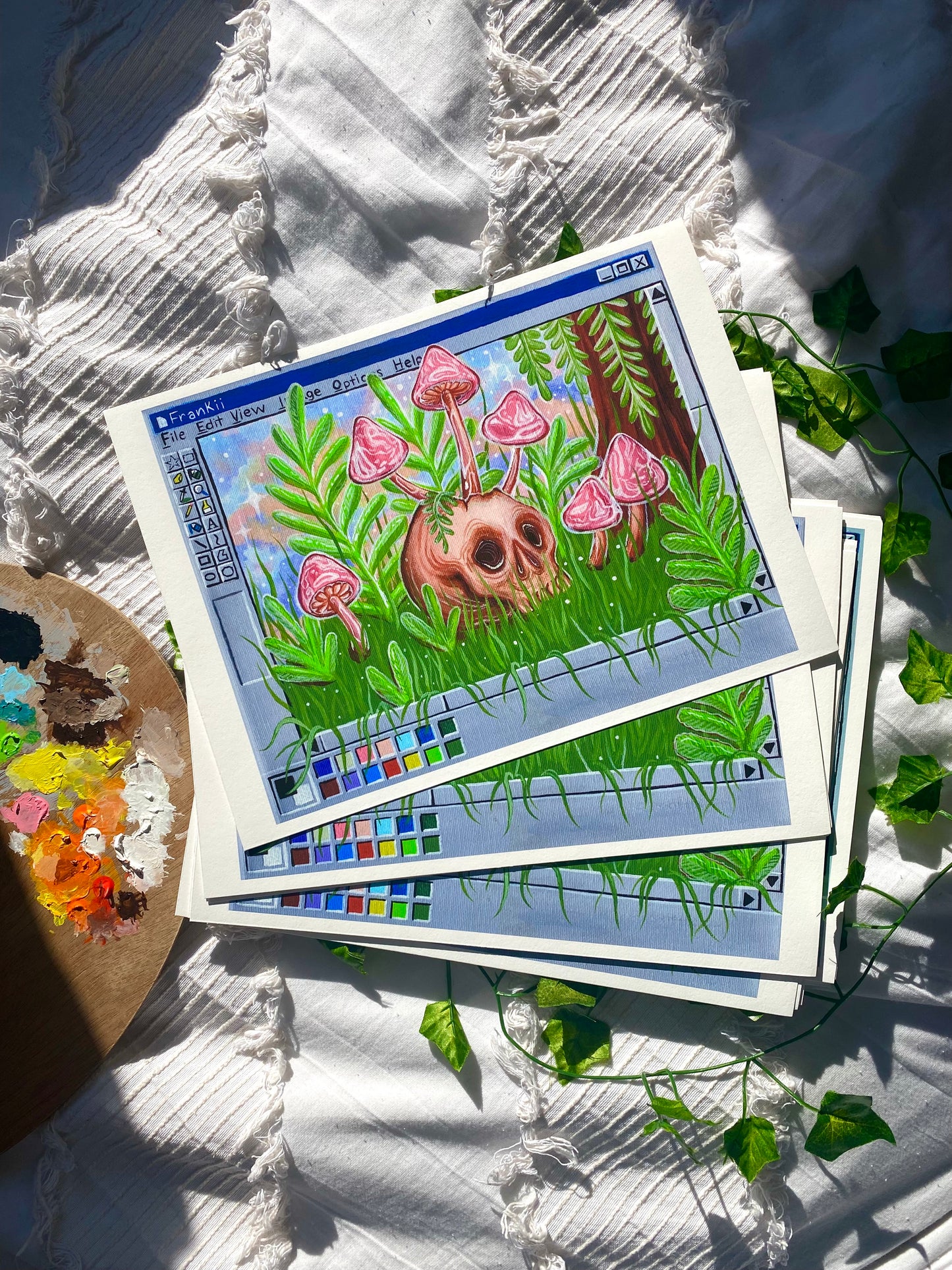 Trippy Skull 9x12 Fine Art Print