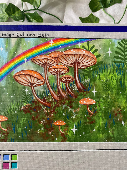 Original Mushroom Paintbox Painting
