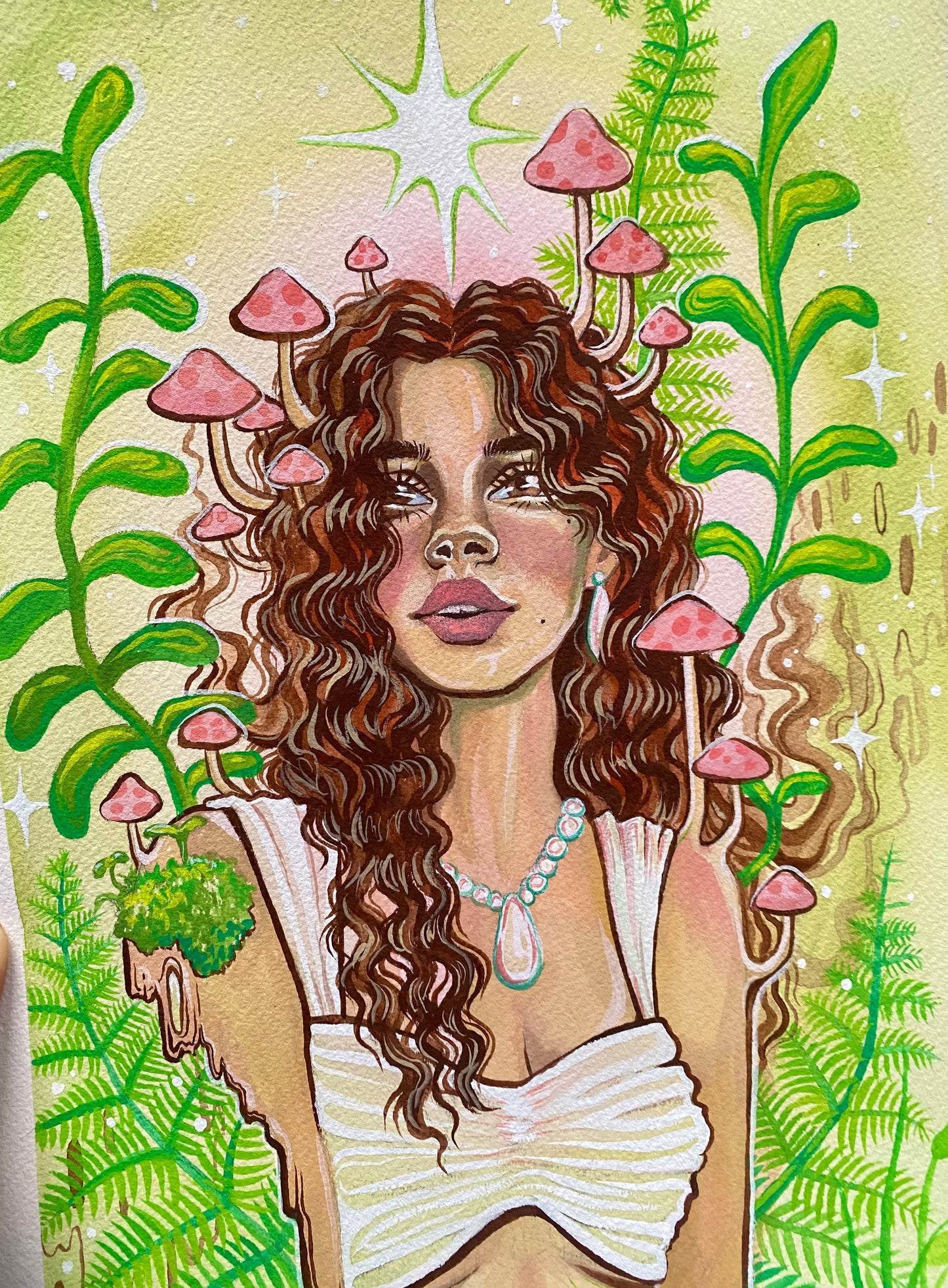 Original Gouache Portrait 9x12