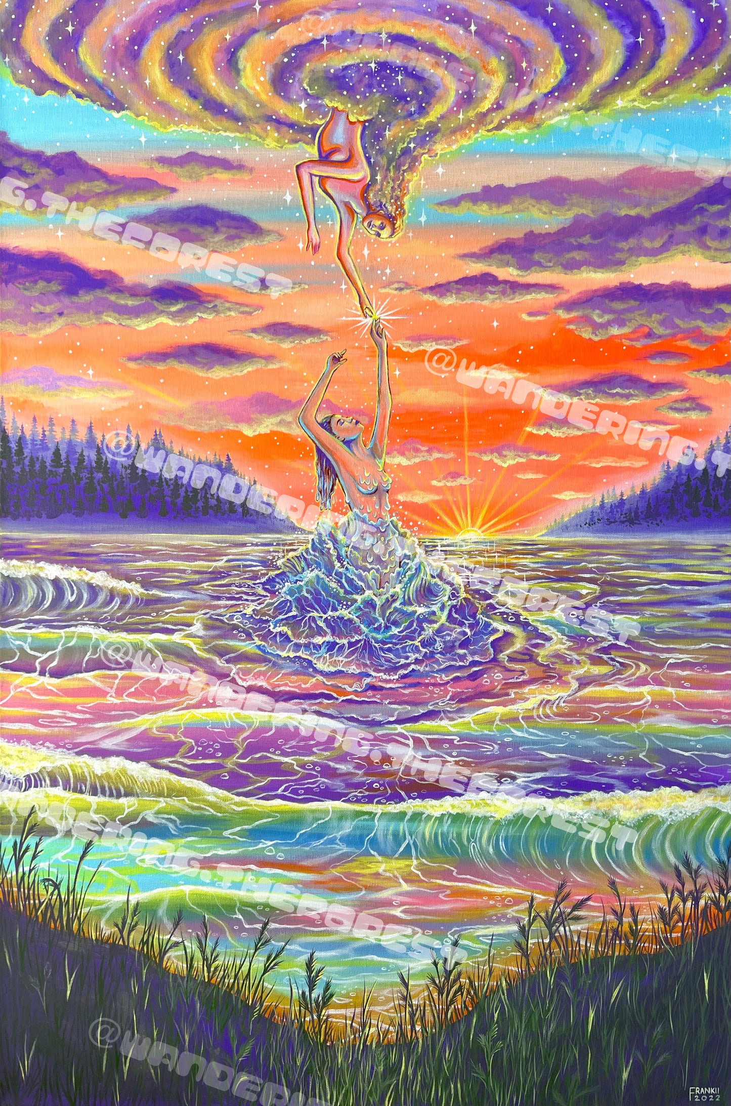“The Divine Connection” Fine Art Print 🌄🌸🧚🏼🌞💫