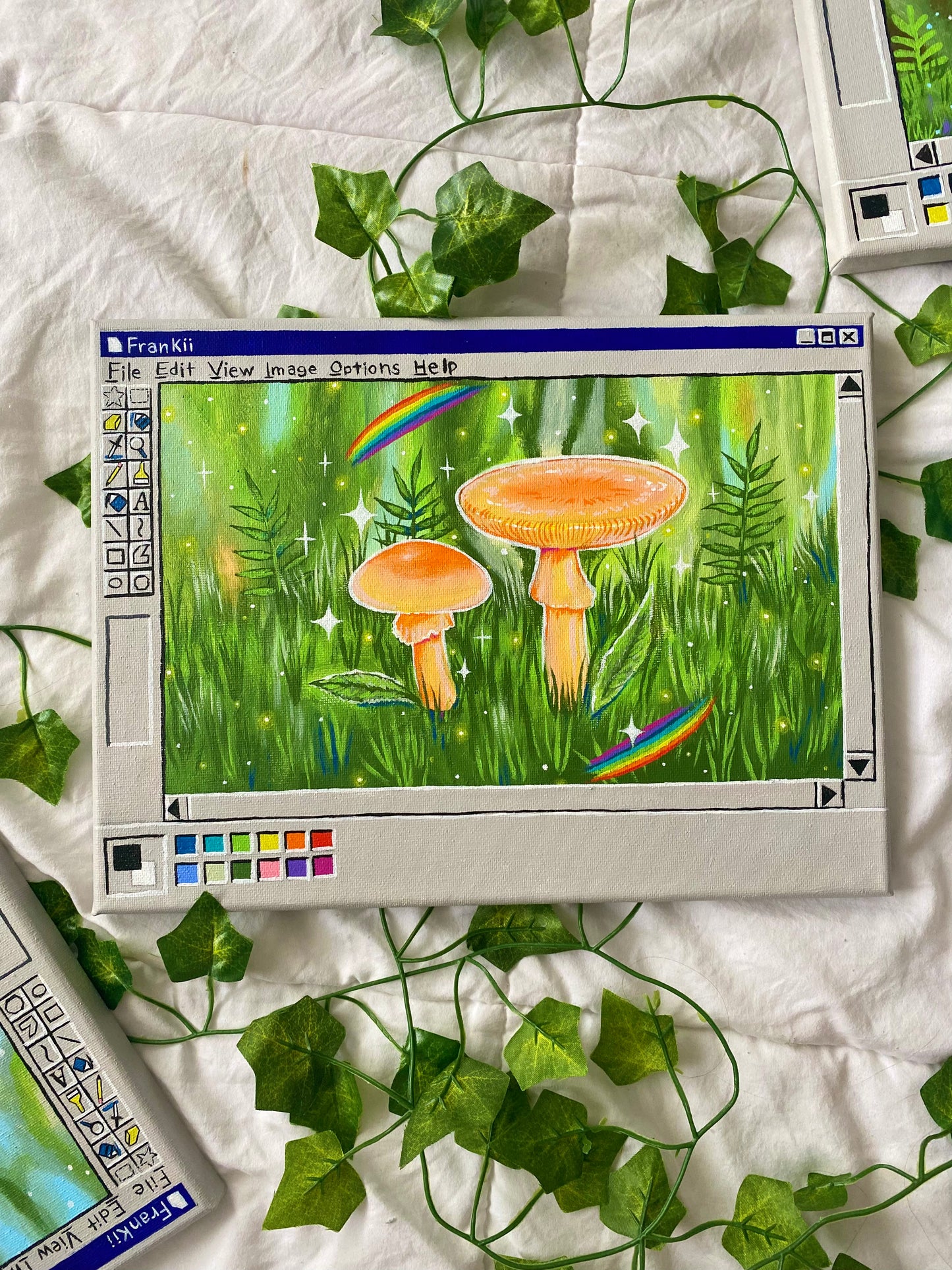 Original Orange Mushroom Paintbox Painting ๐๐๐๐๐ชด๐จ