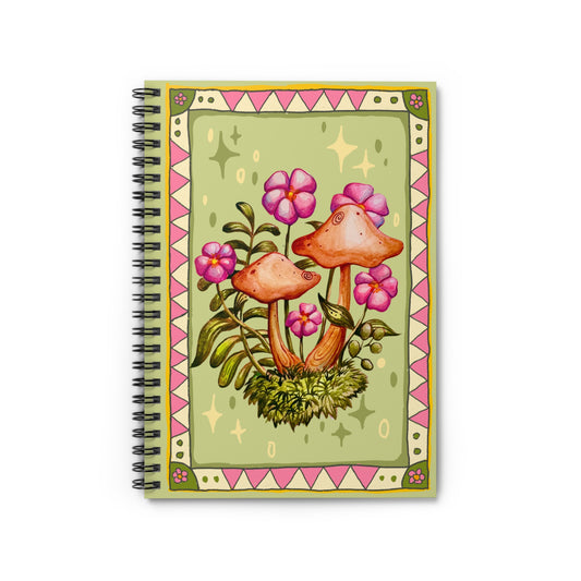 Spring Mushroom Flower Whimsical Journal