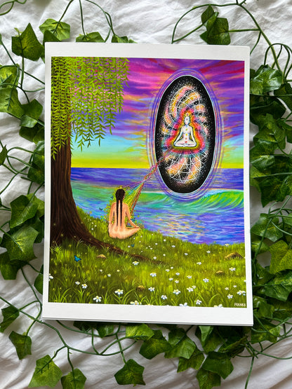 Connected Fine Art Print 🎨🦋🧚🏽‍♂️🌿🌙