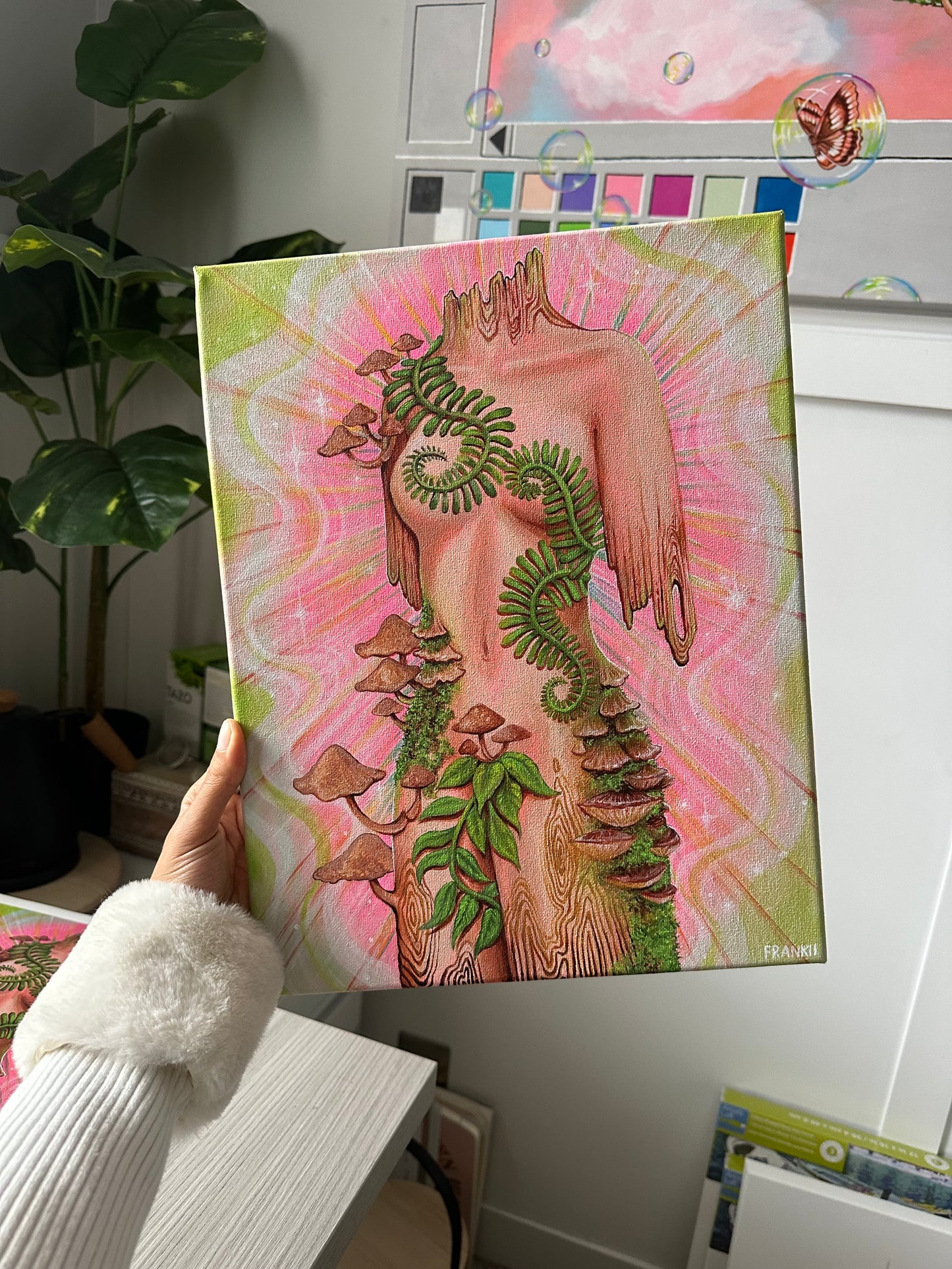 Regrowth Original Acrylic Artwork 🪷🧚🏽‍♂️🐉🌸