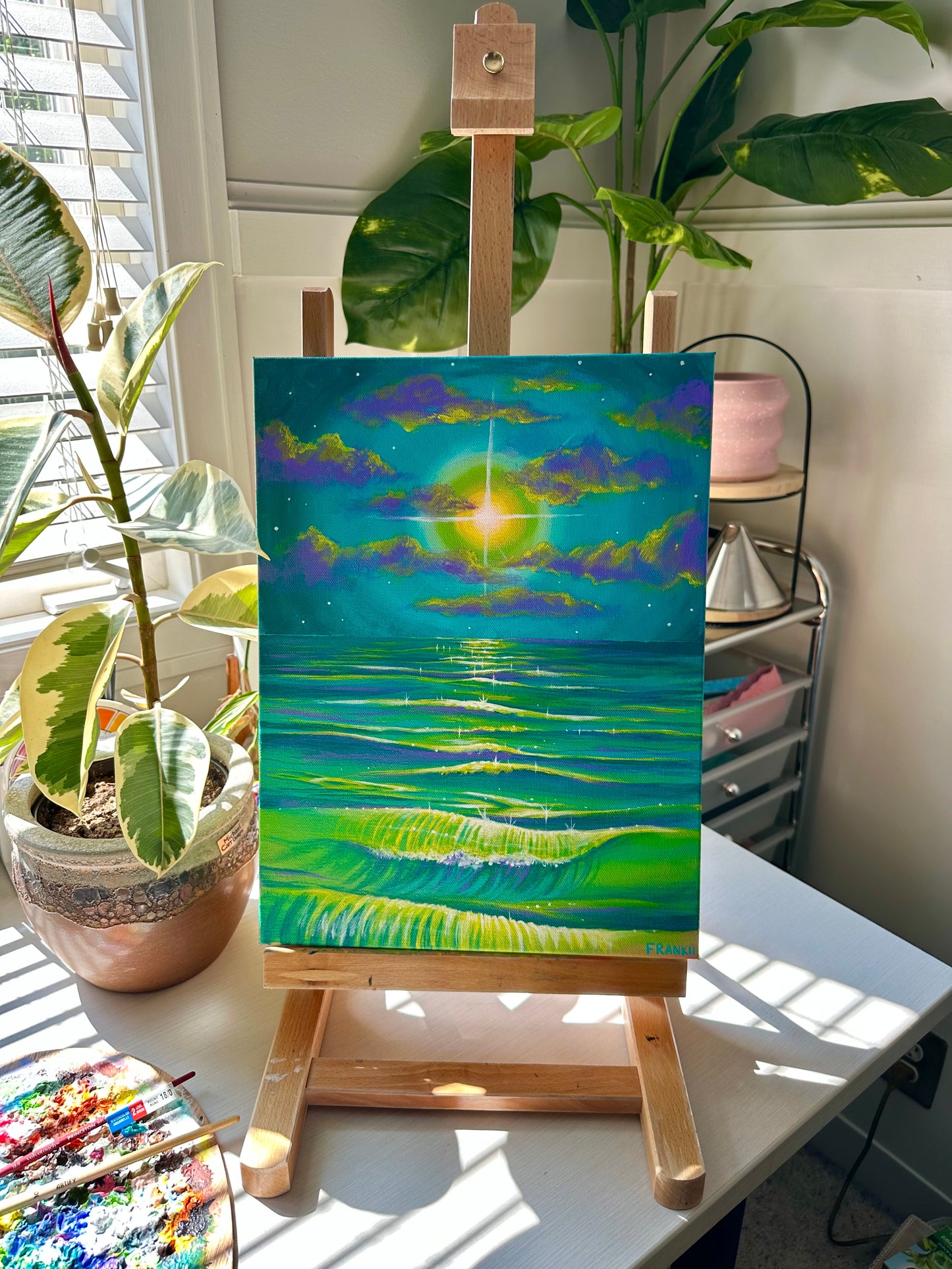 Original Nightscape Sunset Painting 🎨🌙