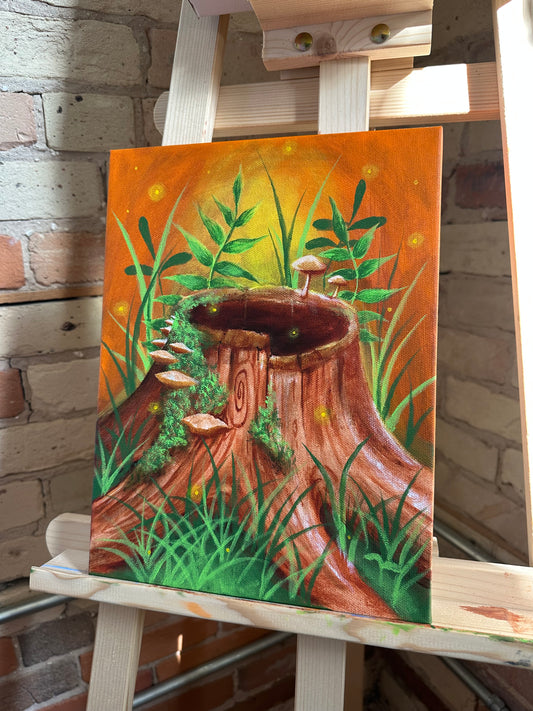 Original Stump Painting 🌱🪵🍂