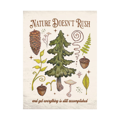 'Nature Doesn't Rush' 🌱 Matte Vertical Poster