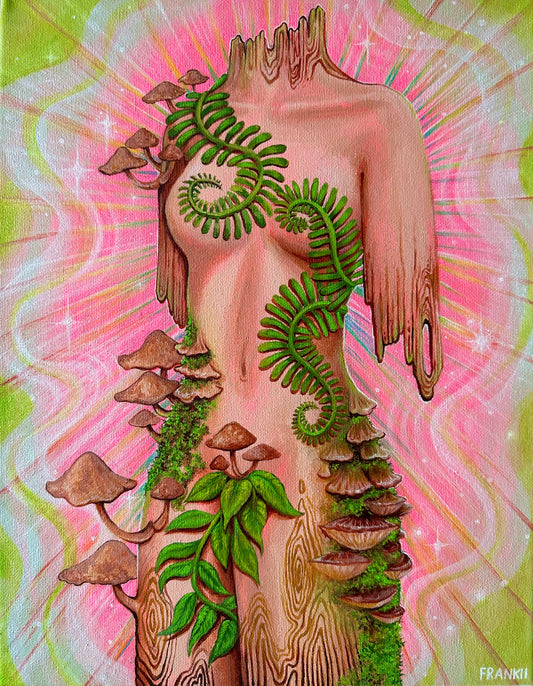 Regrowth Original Acrylic Artwork 🪷🧚🏽‍♂️🐉🌸