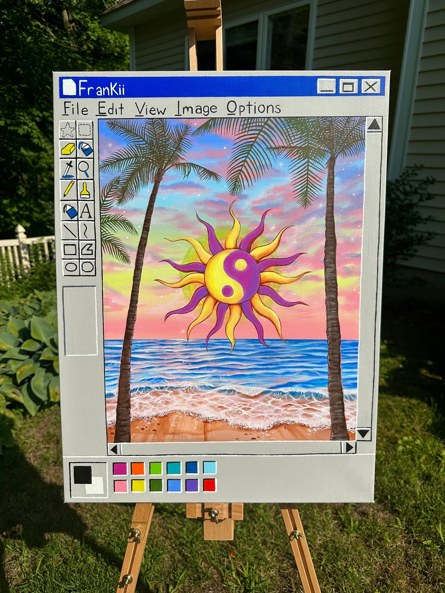 Sunset Paintbox Original Acrylic Painting ☯️🎨🌞🧚🏽‍♂️