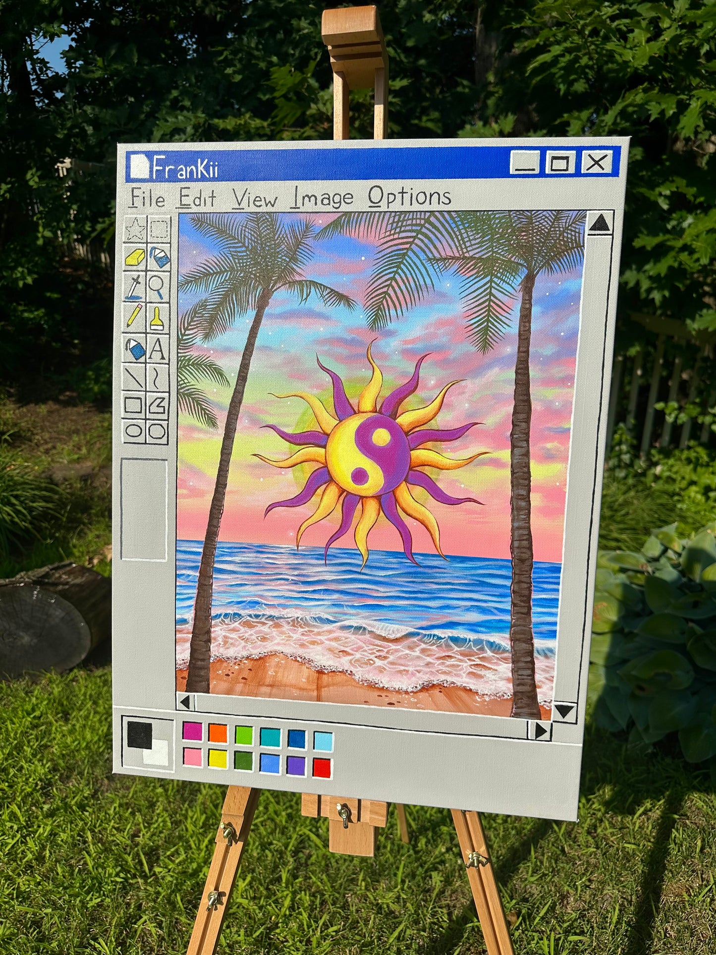 Sunset Paintbox Original Acrylic Painting ☯️🎨🌞🧚🏽‍♂️