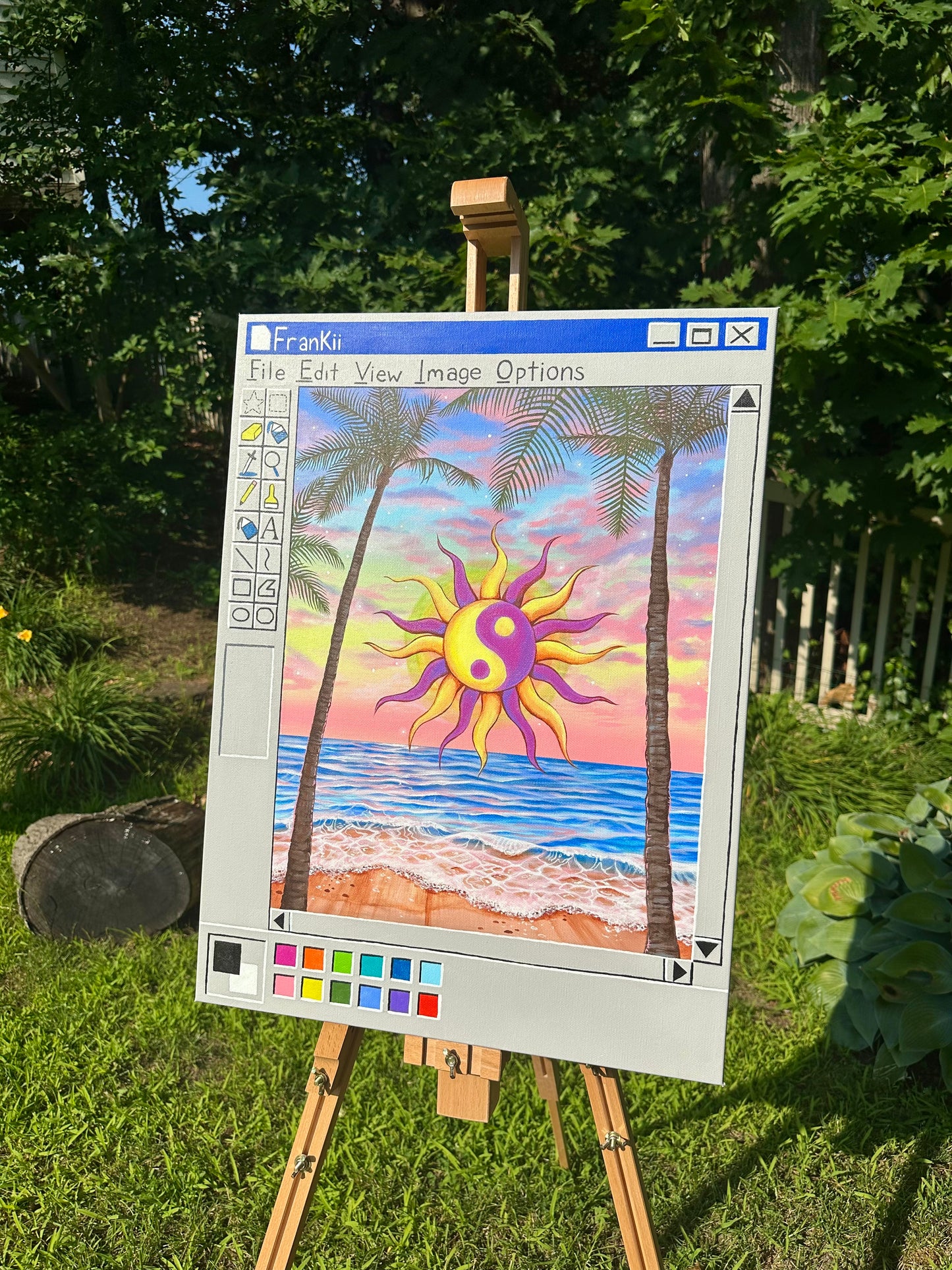 Sunset Paintbox Original Acrylic Painting ☯️🎨🌞🧚🏽‍♂️