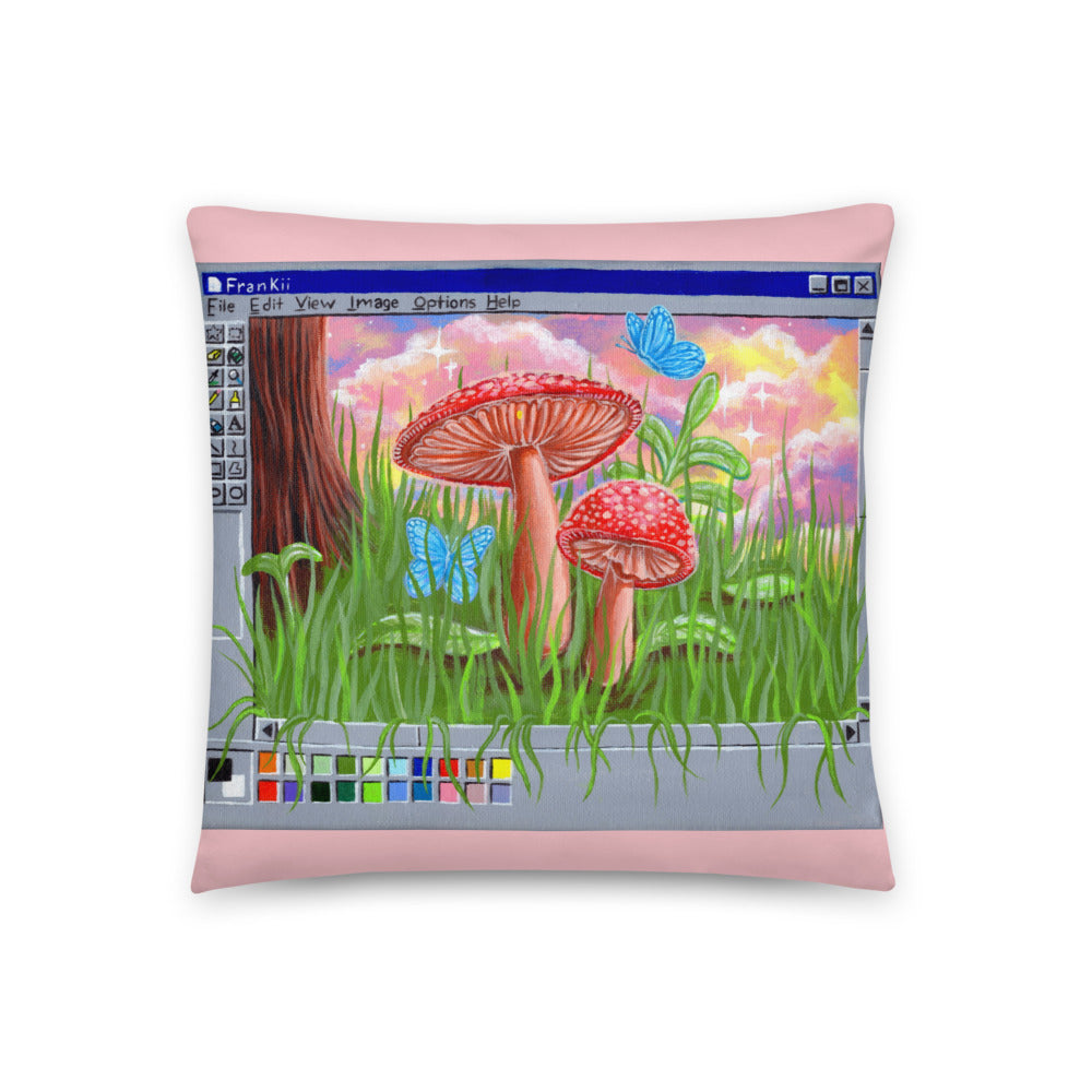 Mushroom PaintBox Throw Pillow