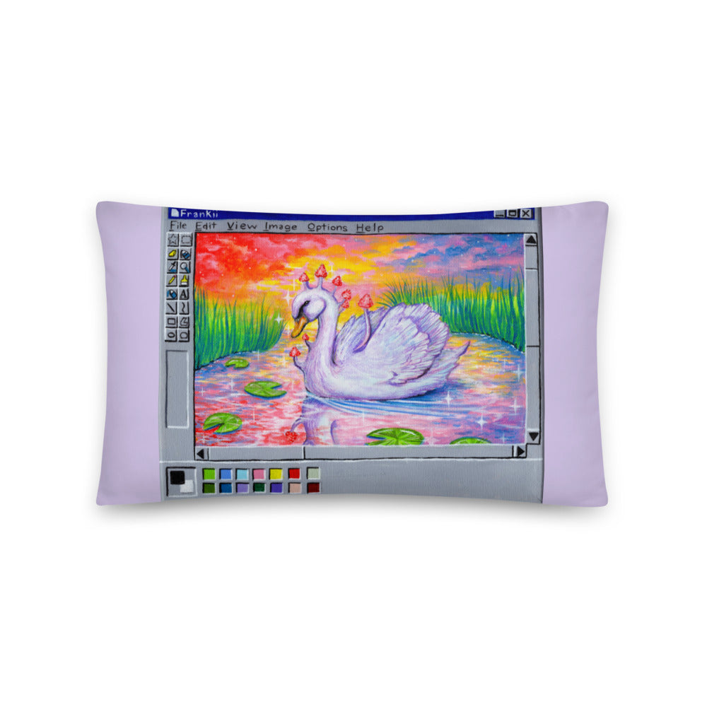 Trippy Swan Throw Pillow