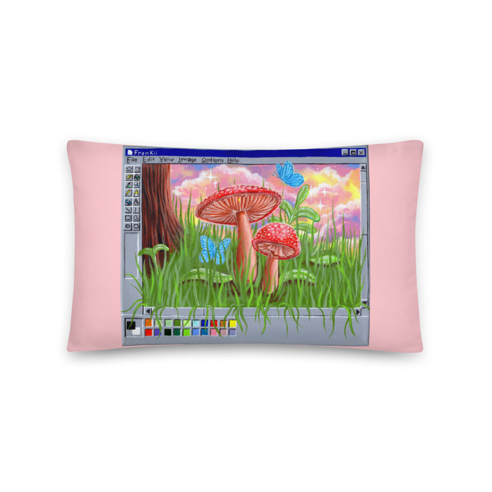 Mushroom PaintBox Throw Pillow