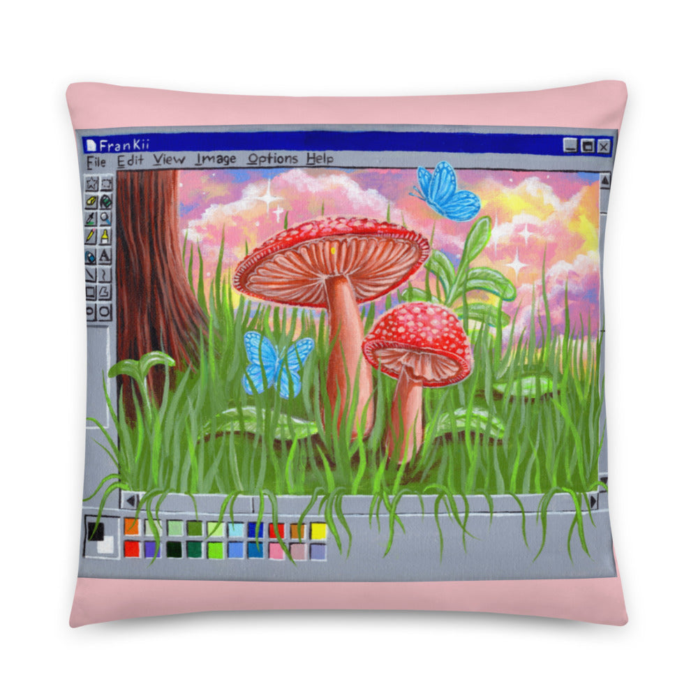 Mushroom PaintBox Throw Pillow