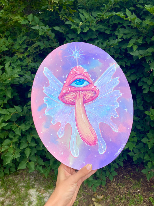 Fairy Mushroom Original Gouache Painting 🧚🏼🍄🌈💖🕊