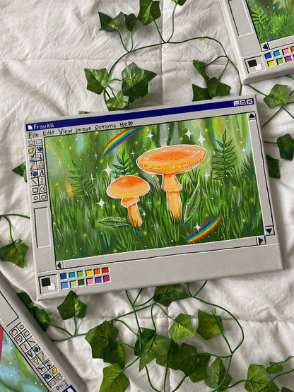 Original Orange Mushroom Paintbox Painting 🍄💖🌞🌈🪴🎨