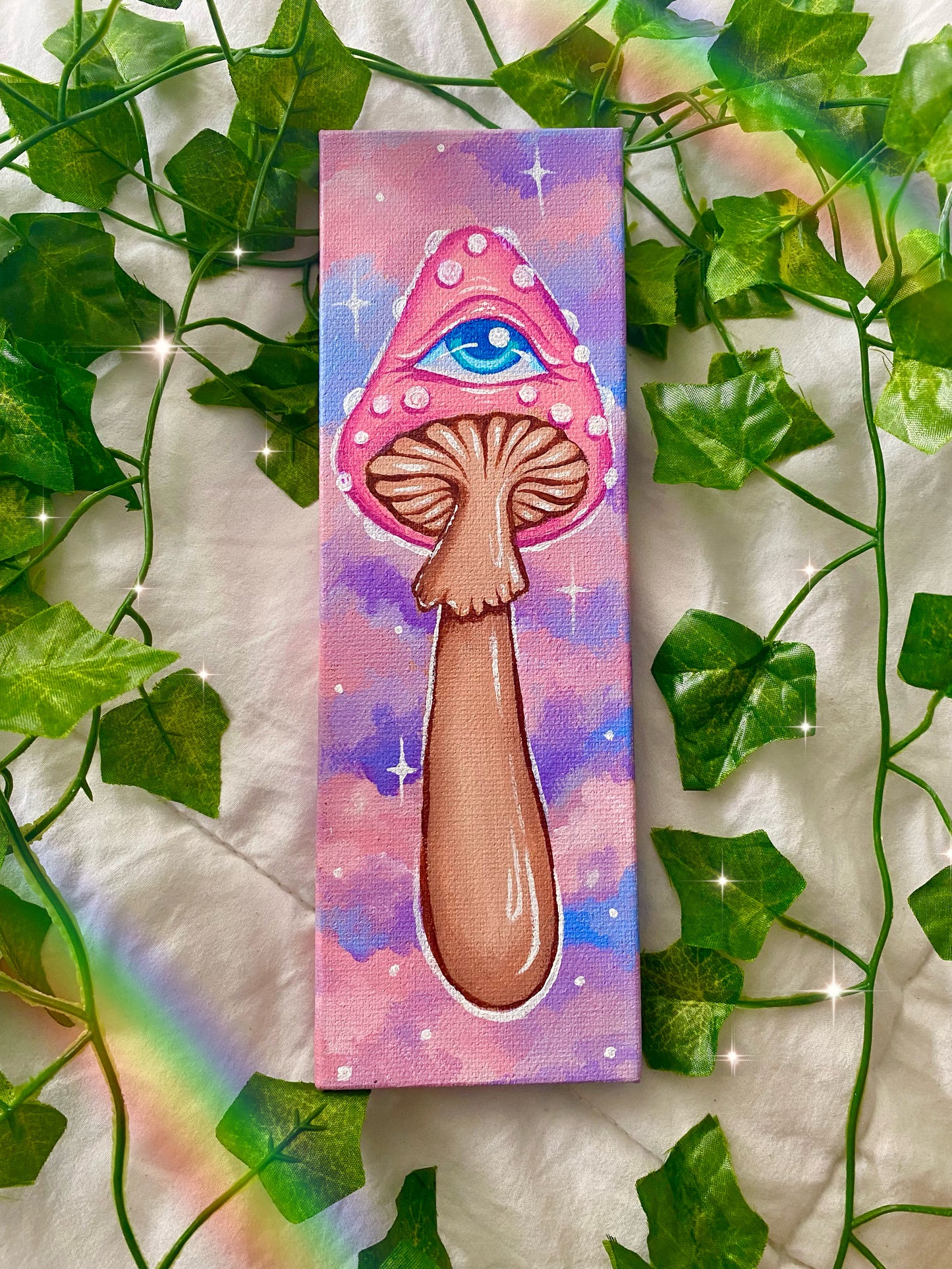 Original Mini Mushroom Painting No.1 🍄🌸🌈🧚🏼☮️🌱🎨