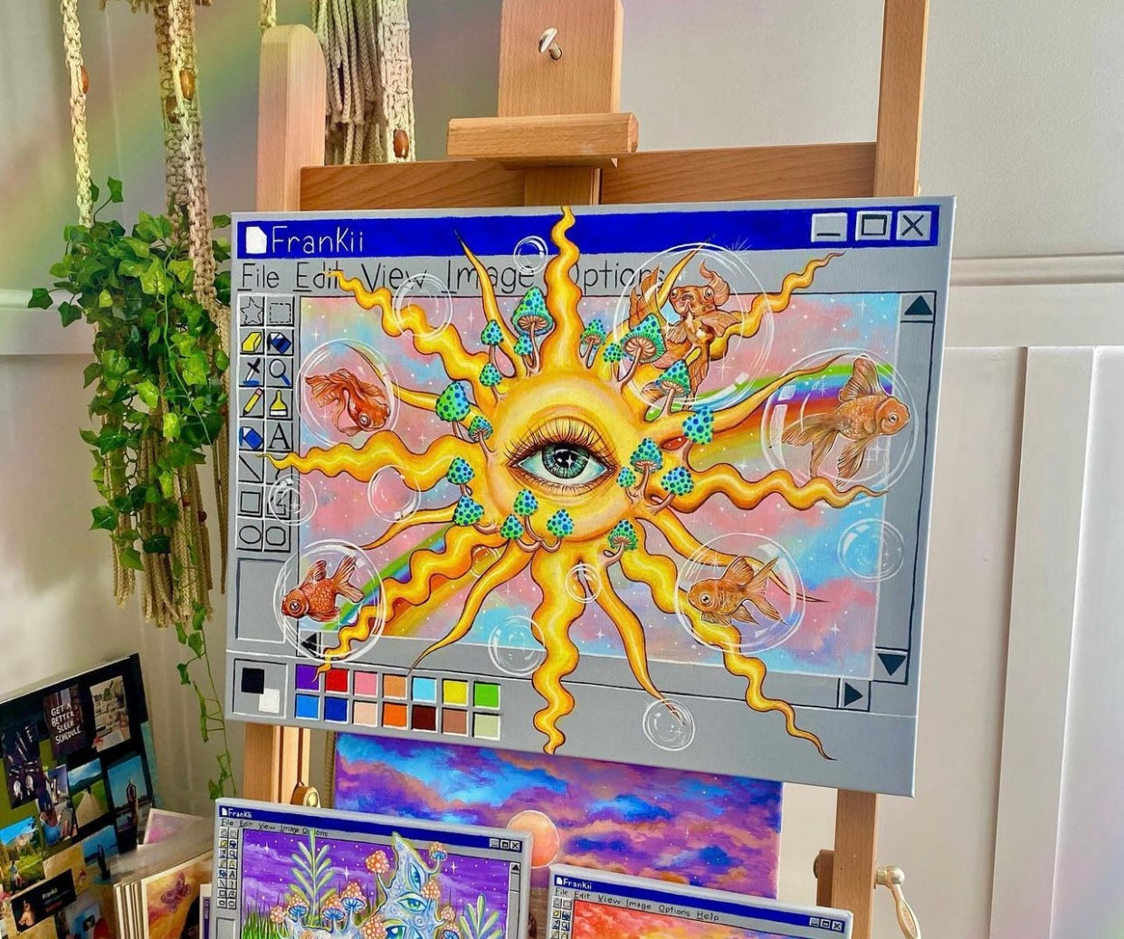 Psychedelic Sun Fine Art Print 9x12