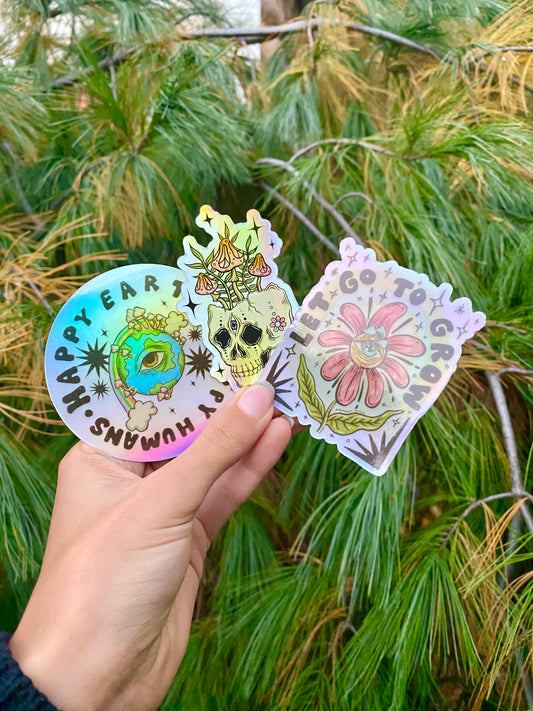 Holographic Sticker Set 🌱🧚🏼💖💀🫧