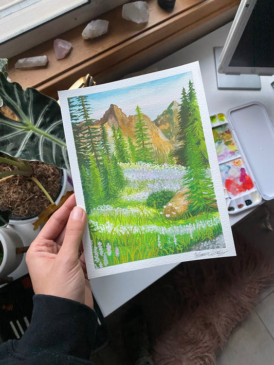 Original Gouache Landscape 🌱🎨✨