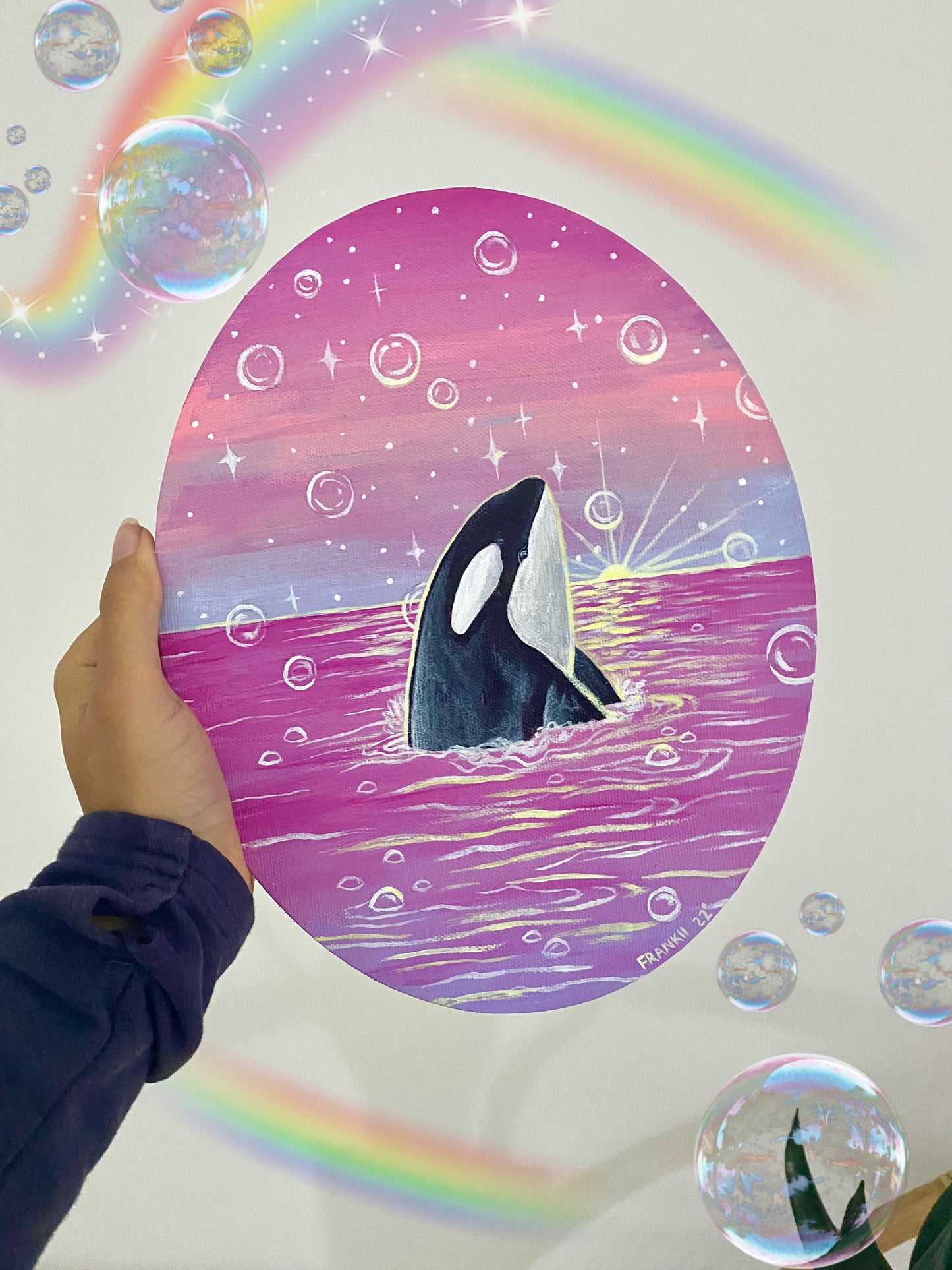 Orca Original Painting 🐋🧚🏼🌅🌸🧚🏼