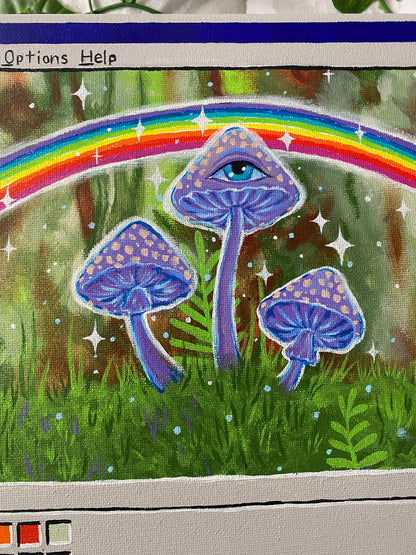 Original Purple Mushroom Paintbox Painting 🌈🍄🎨🌿🧚🏼