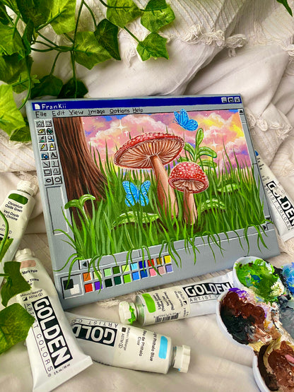 Mushroom Paint Box Original Painting