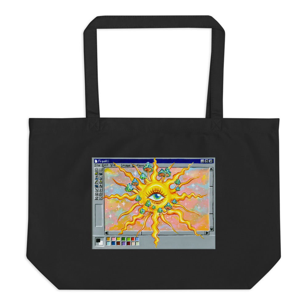 Trippy Sun Large organic tote bag