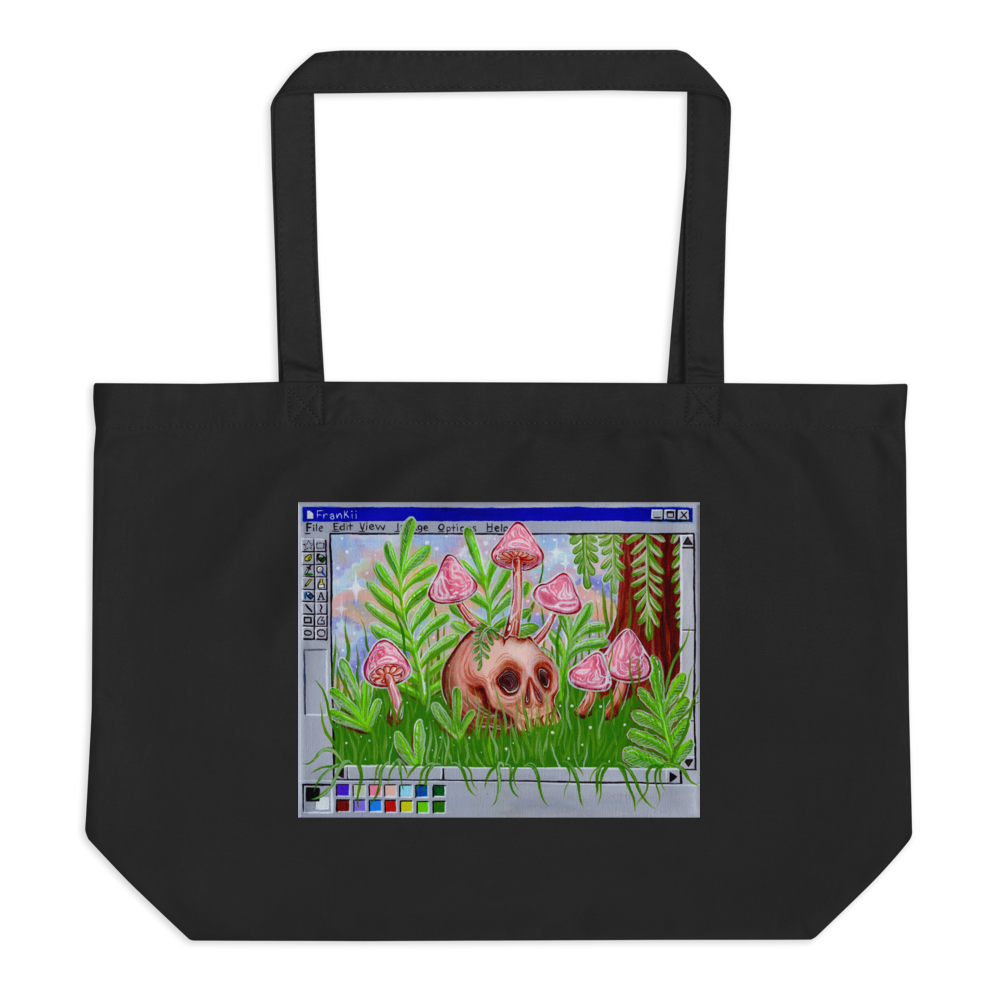 Mushroom Skull Large organic tote bag