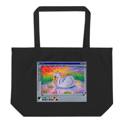 Trippy Swan Large organic tote bag