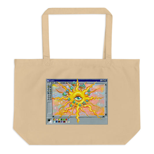 Trippy Sun Large organic tote bag