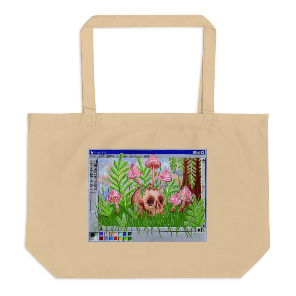 Mushroom Skull Large organic tote bag