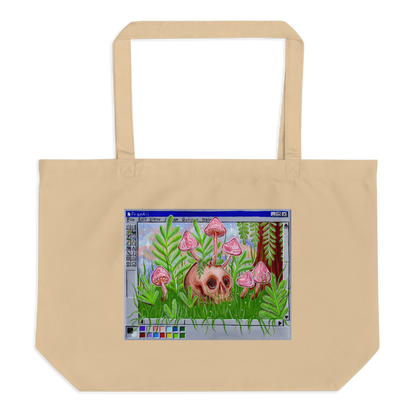 Mushroom Skull Large organic tote bag