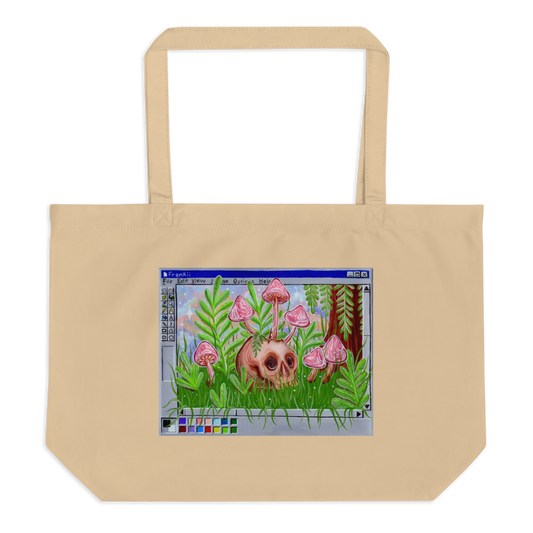 Mushroom Skull Large organic tote bag