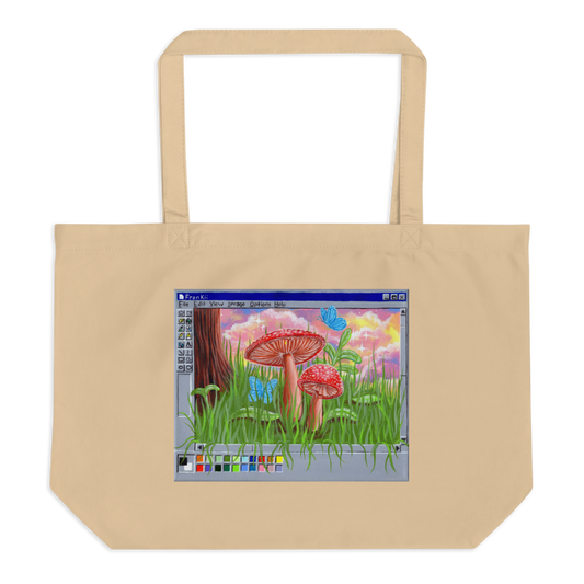 Mushroom PaintBox Large organic tote bag