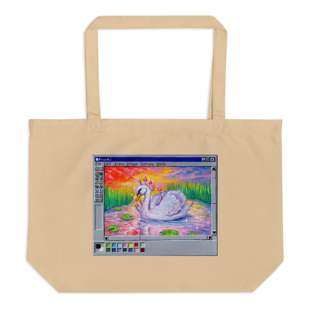 Trippy Swan Large organic tote bag