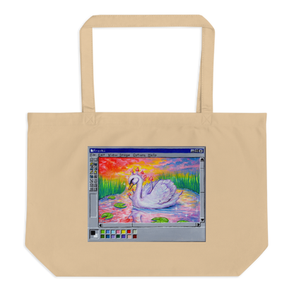 Trippy Swan Large organic tote bag