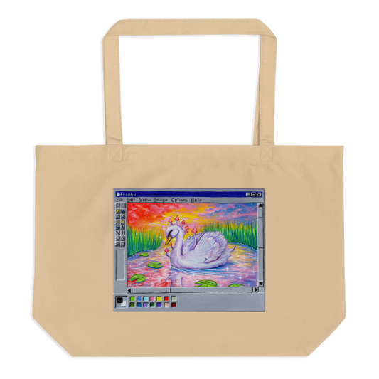 Trippy Swan Large organic tote bag