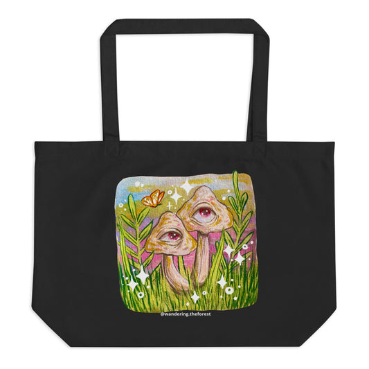 Large Lil Mushroom Guys Organic Tote Bag