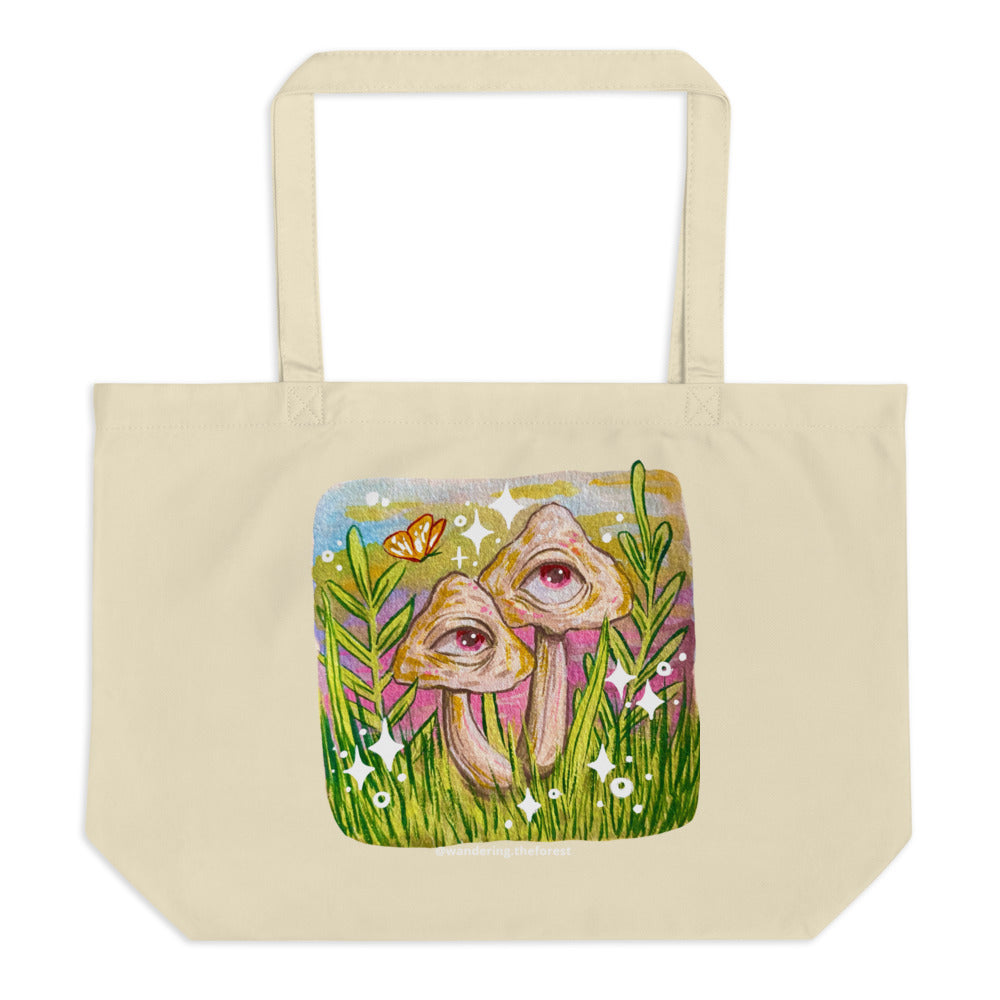 Large Lil Mushroom Guys Organic Tote Bag